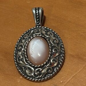 Carolyn Pollack Relios Inc Sterling Silver Rose Oval Quartz Pendant